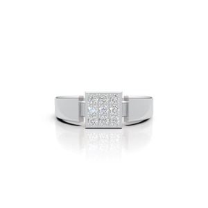 Anillo de cóctel clásico de lujo para hombre, de plata 925, con moissanita de corte radiante rectangular en el centro y pavé, joyería de moda. - Product Image 2