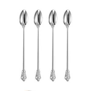 Cuillères à long manche en acier inoxydable réutilisables pour café, thé, crème glacée et boissons – Offre Spéciale - Product Image 3