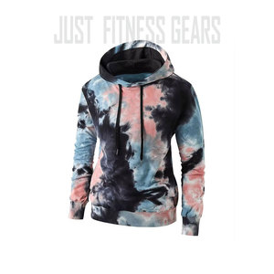 Sweat-shirt à capuche unisexe tie-dye, coupe régulière, oversize, décontracté, tricoté, été, motif multicolore - Product Image 3