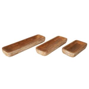 Plateaux de service ronds en bois faits à la main ST-001 |   Décoration de mariage au design moderne du milieu du siècle - Product Image 3
