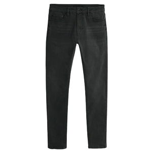 Jean slim homme en denim selvedge noir 100% coton, délavé, extensible, style urbain, respirant, écologique, vente en gros personnalisée - Product Image 1