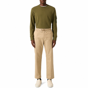 Sudadera de Cuello Redondo Color Verde Oliva para Hombre, Corte Regular, Tejido de Algodón, con Bolsillo en el Brazo, Estilo Casual de Otoño - Product Image 4