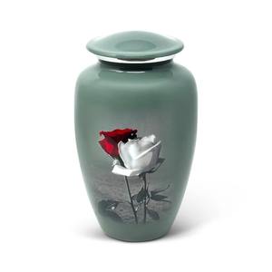 Urna para Cenizas con Dos Rosas Blancas, Estilo Americano, Capacidad de 200 Pulgadas Cúbicas, para Conmemoración de Adultos - Product Image 1