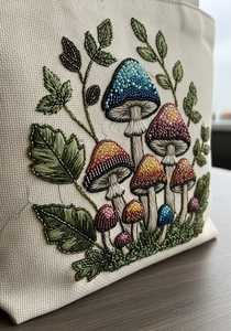 กระเป๋าโท้ทปักลายประดับด้วยลูกปัดสวยงาม พร้อมงานศิลปะลายดอกไม้ทำมืออย่างประณีต และดีไซน์สไตล์โบฮีเมียนสุดเก๋ - Product Image 4