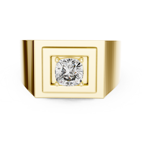 Yellow Gold <b>Diamond</b> <b>Ring</b> Solitaire Engagement Band Cushion Shape Claw Set Statement Jewelry - Product Image 3