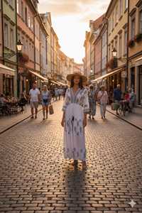 Vestido Largo de Verano para Mujer, Estilo Casual, con Estampado, Cuello en V, Manga Corta, Corte Ajustado, Cintura Alta, al Mejor Precio - Product Image 6