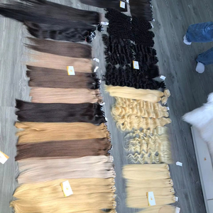 100% High Quality Vietnamese Raw Human Hair Extensions Natural Straight Cuticle Machine Double Weft <b>Bleached</b> Hair Weaving Hair - Product Image 1