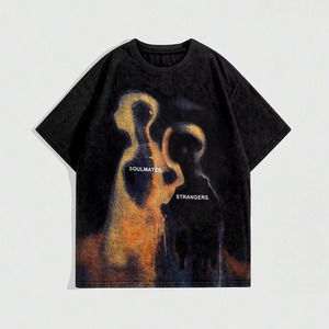 T-shirt en coton ample et oversize pour homme, coupe carrée, épaules tombantes, délavage acide et délavé à la pierre, impression sérigraphique et DTG personnalisée, vente en gros - Product Image 1