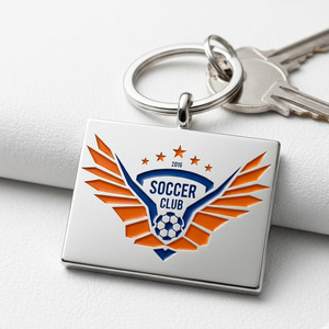 Custom Logo Football Crest Enamel Football-themed <b>Metal</b> <b>Key</b> <b>Chains</b> - Product Image 5