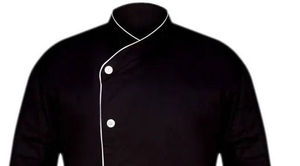 Men's Black Long Sleeve <b>Chef</b> <b>Jacket</b> <b>White</b> Trim Matching Pants Workwear Uniform Polyester/Cotton Material High Visibility - Product Image 3