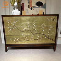Console de luxe en bois massif antique, meuble de salon européen, style classique français, villa haut de gamme