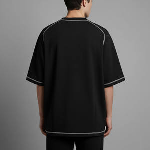 เสื้อยืดผู้ชายสั่งทำพิเศษ ขนาดใหญ่พิเศษ เป็นมิตรกับสิ่งแวดล้อม พิมพ์ลายโลโก้ด้วยเทคนิคซิลค์สกรีนด้านหน้า แขนเสื้อปกติ ทรงหลวม ผ้าเจอร์ซีย์คอตตอน 100% - Product Image 2