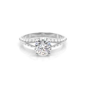 Bague de Fiançailles et Alliance Personnalisée pour Femme en Argent Sterling 925 de Haute Qualité, Plaqué Rhodium, Diamant de Laboratoire Taille Brillant, Idéale comme Cadeau - Product Image 1