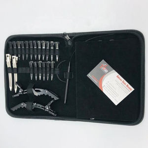 Juego de Pinzas para Extensiones de Cabello Negro de Calidad Profesional, Kit de Herramientas de Acero Inoxidable para Microlink con Aguja de Bucle y Pinzas de Cocodrilo Personalizadas - Product Image 3