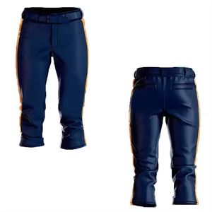 Ensemble uniforme de baseball court unisexe personnalisé pour adultes, orange et bleu marine, imprimé par transfert thermique, motif 3D, taille élastique avant, 100 % polyester - Product Image 6