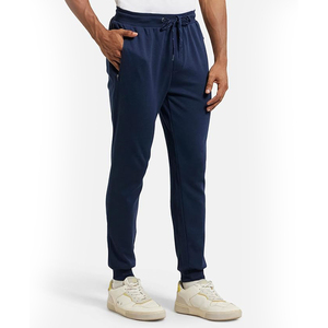 Pantalon de jogging épais pour homme, coupe ajustée, avec revers élastiques, tissu lourd, style streetwear - Product Image 2