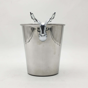 Nuevo Cubetero de Acero Inoxidable para Bebidas, Decorado con Astas de Ciervo Plateadas, Enfriador de Vino y Champán - Product Image 2