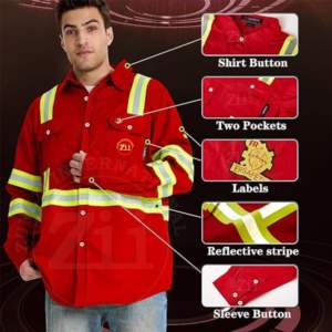 Camisa de Seguridad de Alta Visibilidad con Mangas Largas para Trabajo con Soldadura, Resistente al Calor (300-500°C), Protección de Nivel 3, con Reflejantes y Tela Ripstop - Product Image 2