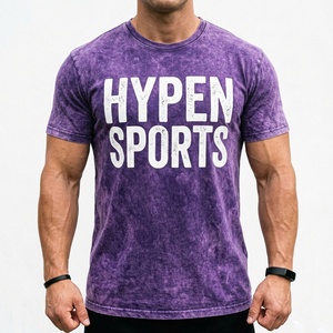 Camiseta vintage de algodón para hombre, estilo streetwear, con diseño de logotipo impreso digitalmente, lavado ácido, venta al por mayor. - Product Image 1