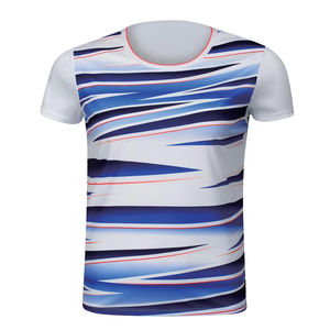 Camiseta de Tenis de Mesa Personalizada con Sublimación, de Secado Rápido y Transpirable, para Hombre y Mujer, para Competencia y Entrenamiento, con Logotipo en la Parte Delantera y Pliegues en la Cintura - Product Image 2