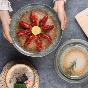 Meal <b>set</b> for 1-person (4 pieces) of Retro design smooth underglaze Ceramic <b>Dinnerware</b> <b>Set</b> unique pattern available in 7 colours - Product Image 6