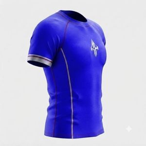 Camiseta Nueva de Calidad con Impresión por Transferencia de Calor para Adultos, Rashguard Personalizado de MMA en Material Spandex/Poliéster con Logotipo Blanco - Product Image 5