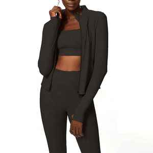 Unique Style Comfortable <b>Women</b> Yoga Set Halter Strap High Waist 2 Piece Set Front Logo Light Weight Best Selling - Product Image 2