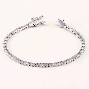 Pulsera Elegante y Moderna Unisex de Plata de Ley 925 de la Mejor Calidad, con Holograma, Chapada en Oro de 14K/18K y Moissanita Certificada - Product Image 1