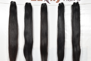 Cheveux Humains Brésiliens Non Traités Genius Product, Trame Simple, Couleur Naturelle Noire, Lisses, Double Trame Faite à la Machine - Product Image 5