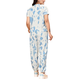 Servicio OEM, Conjuntos Deportivos de Verano para Mujer, 100% Algodón Ecológico, Camiseta y Pantalón con Logotipo Personalizado en Venta - Product Image 3