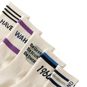 Chaussettes de sport athlétiques côtelées à compression, personnalisées avec logo jacquard sublimé, en Spandex/Coton très extensible, vente en gros - Product Image 4