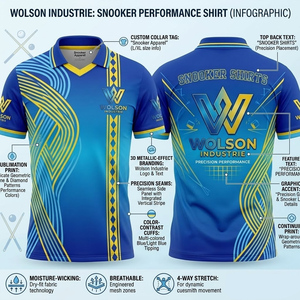 Lightweight Cross Snooker <b>Half</b> Sleeve Jersey Durable Comfortable Performance Wear for Professional and Amateur Players. - Product Image 4