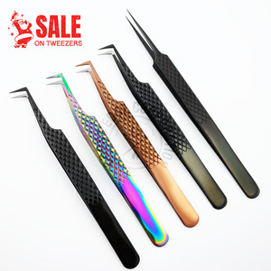 Fiber Tips Lash Isolation Tweezers for Eyelash Extensions Curved 90 45 Degree Tweezer for Individual Isolation Stainless Steel - Product Image 4