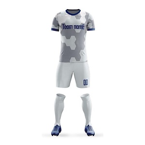 Adults 100% Polyester <b>White</b> Custom Football Jersey Soccer Uniform Wholesale Men Football Uniform Kit Soccer Jersey - Product Image 1