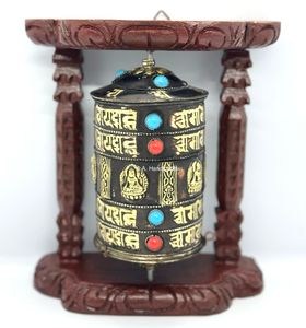 Ruedas de Oración Grabadas, Recuerdos Religiosos Decorativos, Regalos de Metal Tallado, Hechos a Mano, Budismo, Año Nuevo Chino, Asthamangal - Product Image 3