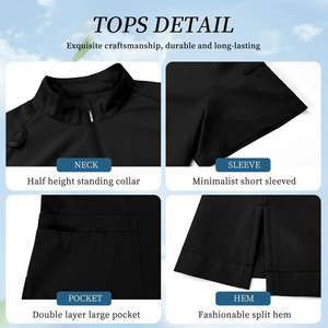 Ensemble d'uniformes médicaux personnalisés avec logo pour hôpital, en polyester peigné, détection d'aiguilles, haut et pantalon de tenue médicale - Product Image 5