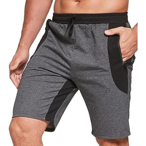 Pantalones Cortos Bermuda de Punto Gris para Hombre, Cintura Media, Cordón Ajustable, Casuales, Deportivos, con Bolsillos con Cremallera, Diseño Transpirable - Product Image 2