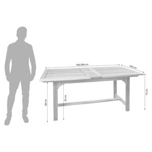 Modern <b>Extendable</b> Solid <b>Wood</b> <b>Dining</b> <b>Table</b> Strong Eco-Friendly Waterproof Durable Outdoor Use - Product Image 2
