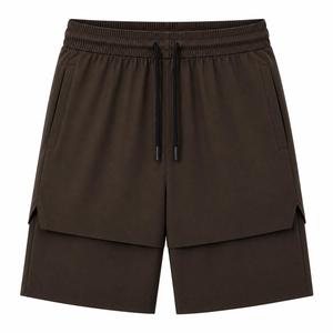 Shorts Bermuda Décontractés pour Hommes, Couleur Unie, Taille à Cordon, Poches, Séchage Rapide, Respirant, Infroissable, Tissu en Toile Écologique - Product Image 1