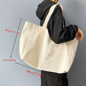 Bolsa de Compras de Lona/Algodón con Logotipo Personalizado, Asa Larga y Correa para el Hombro, para Deporte - Product Image 3