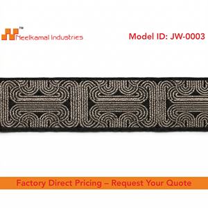 Neelkamal Industries Cinta Jacquard Geométrica Dorada de 50 MM, Cinta Metálica Tejida con Diseño Romano para Lazos, Prendas, Cinturillas y Bolsos - Product Image 2