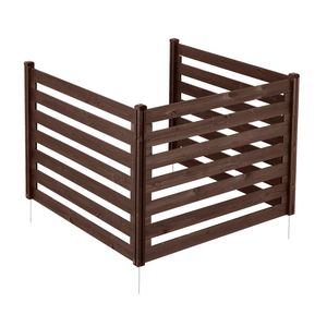 Cerca de privacidad de madera maciza para exteriores de 48 x 37 pulgadas, pantalla de 3 paneles para aire acondicionado con estacas metálicas, marco de acero y cubierta de madera para tanque - Product Image 1