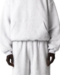 Ensemble de survêtement unisexe gris 2026 à manches longues avec capuche, coupe décontractée, couleur unie, en coton mi-lourd, idéal pour l'automne - Product Image 5