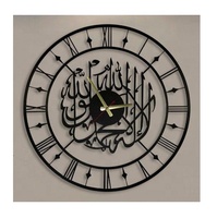 Luxe MDF peint Antique Imitation islamique horloge murale décor à la maison musulman Shahada bois artisanat personnalisable boîtes en bois produit