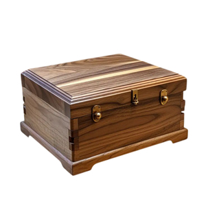 Caja de Madera de Lujo con Tapa con Bisagras, Caja de Almacenamiento de Madera Maciza Premium, Caja de Regalo de Madera Decorativa con Logotipo Personalizado para Joyas y Recuerdos - Product Image 2