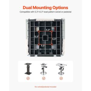 Sedile Pieghevole per Barca da Pesca con Schienale Alto, Cuscino in Spugna Ispessita, Pelle PVC Impermeabile, Lega di Alluminio per Yacht - Product Image 6