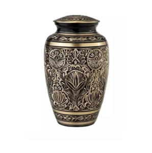 Cremación de alta calidad para cenizas humanas Urnas de cremación funeraria de metal para adultos Diseño de trigo con acabado de Peltre - Product Image 2