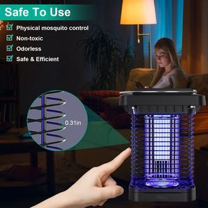 Lámpara Mata Mosquitos Eléctrica Solar con Alcance de 1076 Pies Cuadrados, IP65 Impermeable, Trampa para Insectos y Moscas de Interior - Product Image 6
