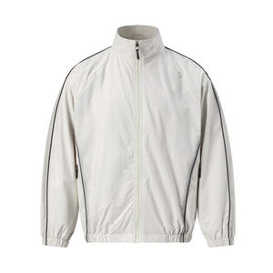 Wholesale Manufacturer <b>Men's</b> <b>White</b> Windproof Stand Collar Soft Shell <b>Jacket</b> With Zipper Closure Sporty Style Spring Wear 2026 - Product Image 6