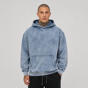 Best Quality Custom Solid Acid Wash Winter Fleece Hoodie <b>Men</b> 100% Cotton Street Wear Regular Fit Quick Dry Eco-Friendly - Product Image 1